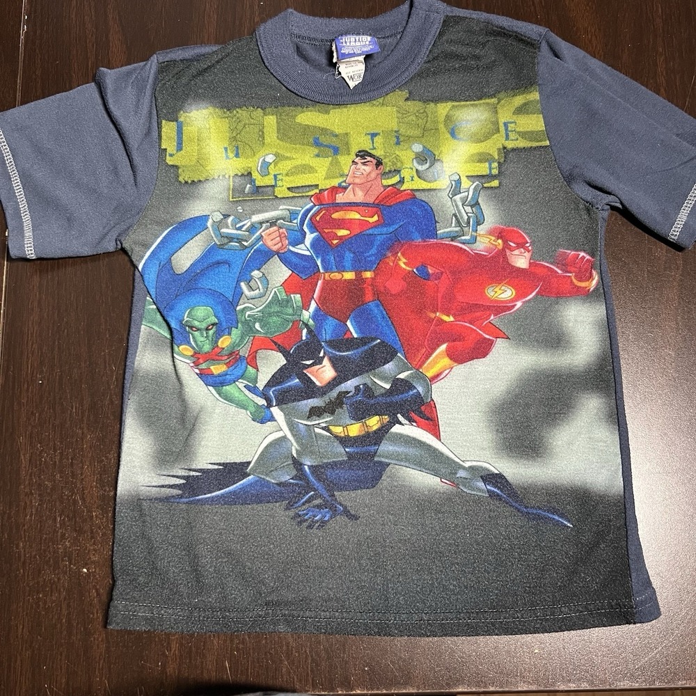 Vintage Justice League Youth Pajama Shirt Size 10 2002 DC Comics‎